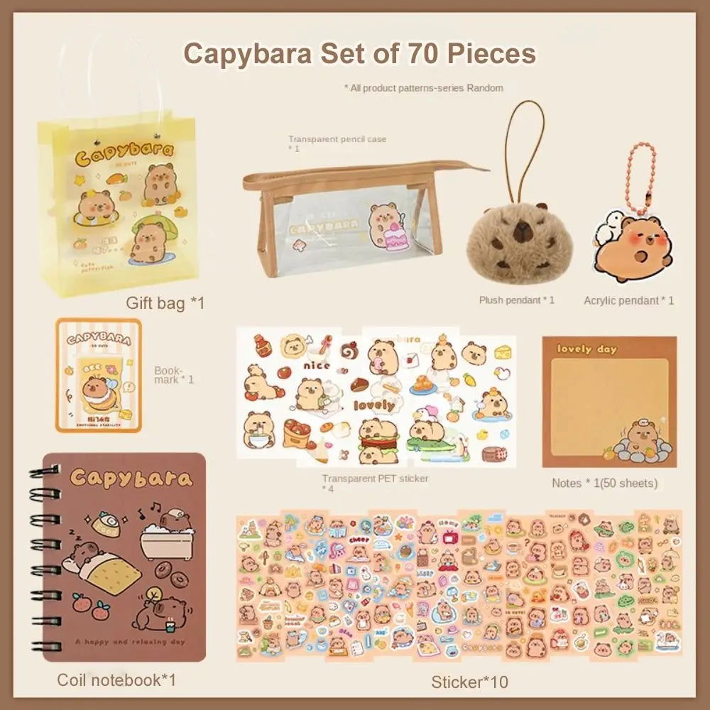Kawaii Capybara Stationery Set, Abundant Cartoon Cute Birthday Gift for School Students