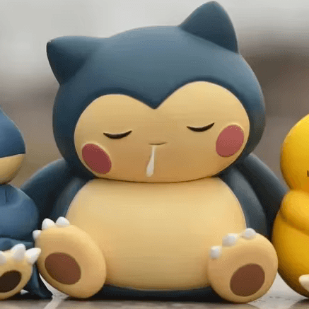 Kawaii Sleeping Snorlax, Gonbe, Psyduck Pokemon Anime Figure Set