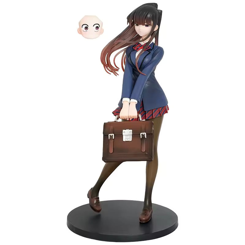 Komi Shouko Anime Figure, Komi Can‘t Communicate School Uniform Action Figurines PVC Statue 25 CM
