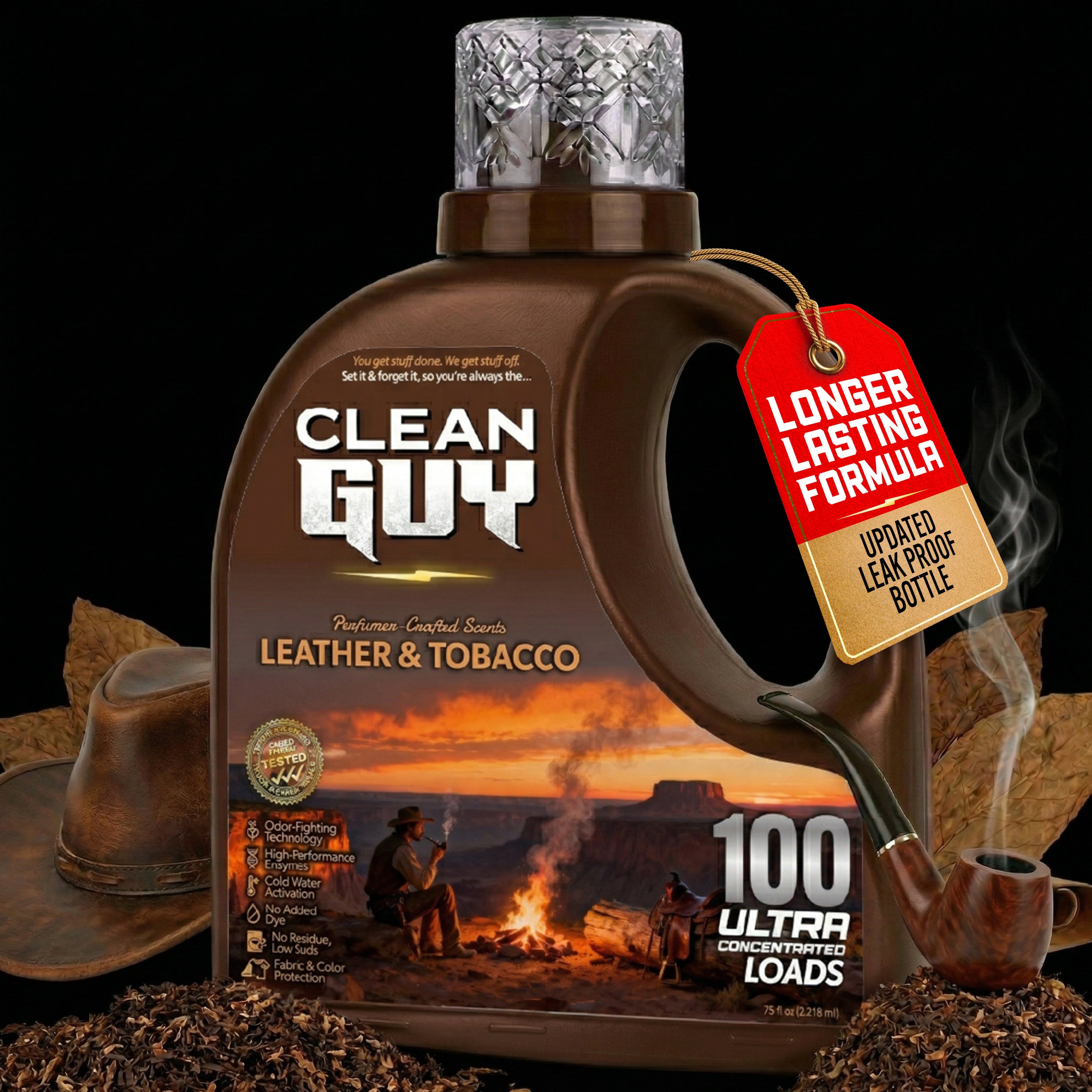 Heavy Duty Premium Laundry Detergent (100 Loads) -  LEATHER & TOBACCO