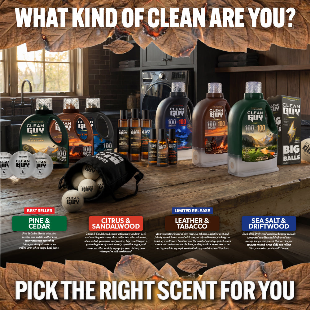 Heavy Duty Premium Laundry Detergent + Built-In Dryer Sheets (100 Loads) -  LEATHER & TOBACCO.