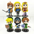 Legend of Zelda 6 Pcs Set Figure, Princess Zelda and Link Gaming Figurine 4 in