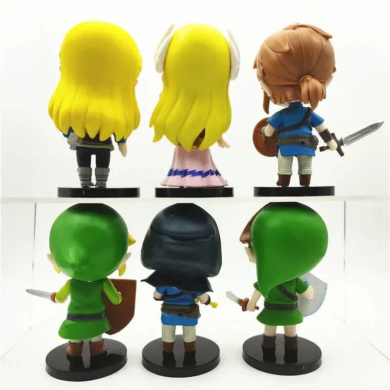 Legend of Zelda 6 Pcs Set Figure, Princess Zelda and Link Gaming Figurine 4 in