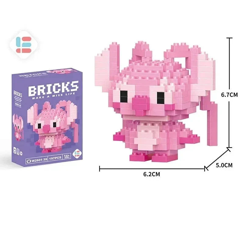 LiLo Stitch Toys Building Blocks Pikachu Anime Cartoon Character Model Puzzles