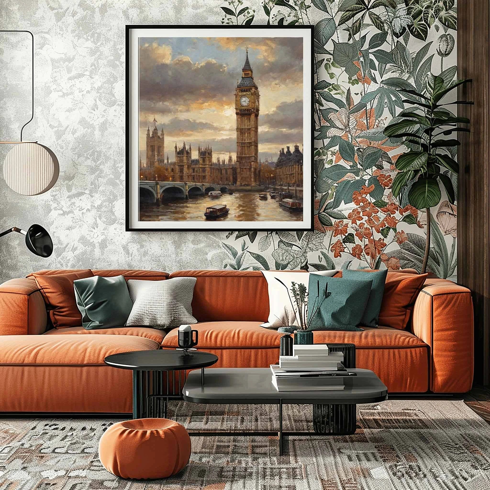 London Timeless: Iconic Big Ben & Westminster Palace Sunset Oil Painting