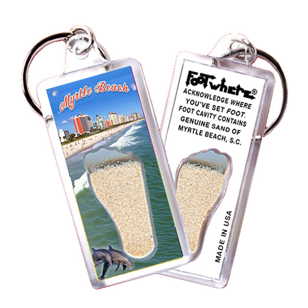 Myrtle Beach FootWhere® Souvenir Keychain. 72 pieces/6 assorted styles.