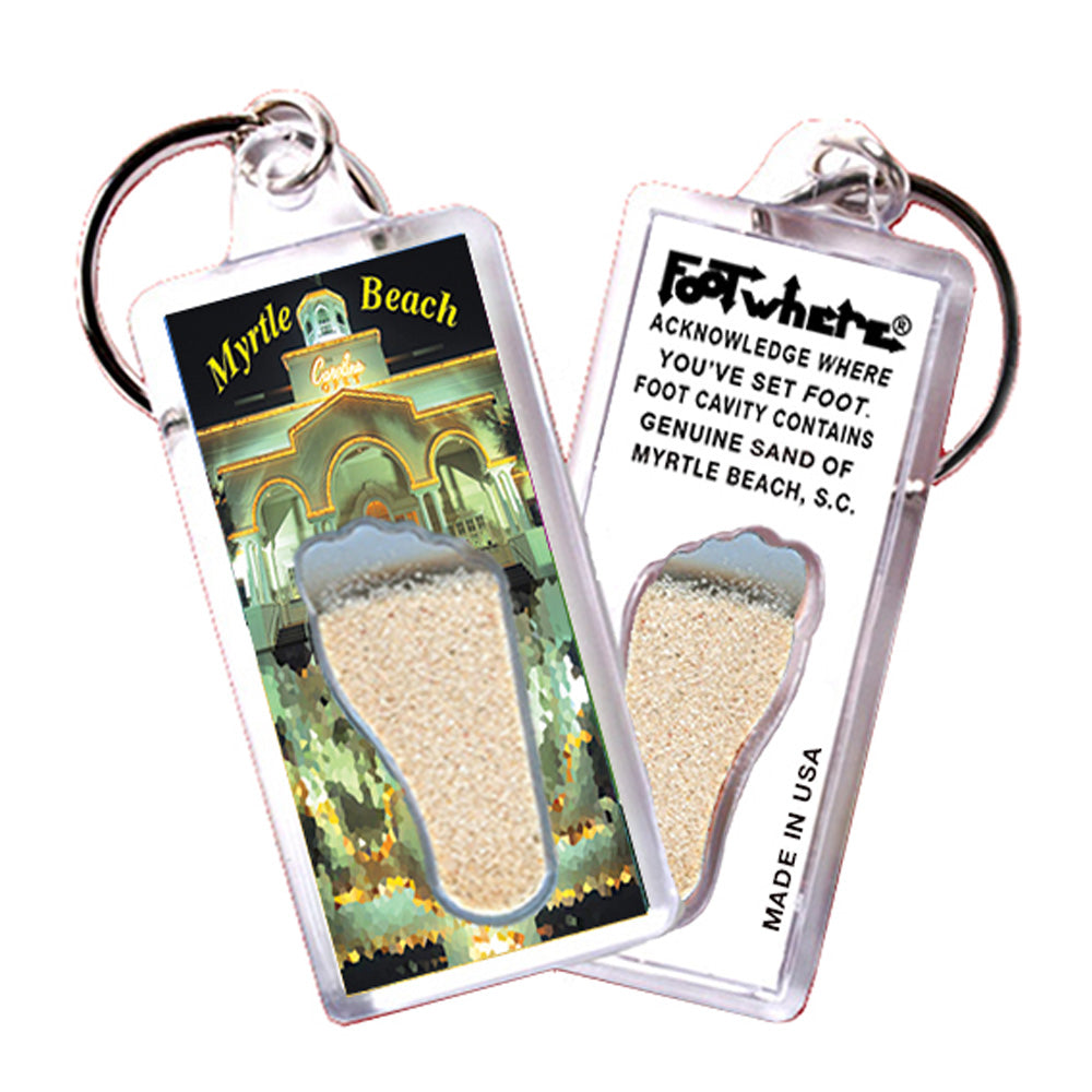 Myrtle Beach FootWhere® Souvenir Keychain. 72 pieces/6 assorted styles.