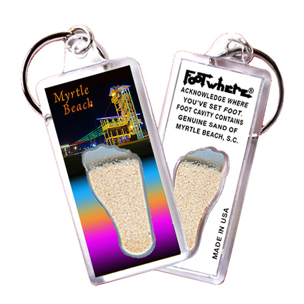 Myrtle Beach FootWhere® Souvenir Keychain. 72 pieces/6 assorted styles.