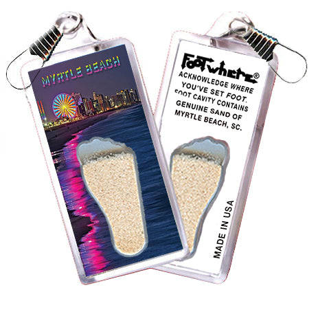 Myrtle Beach FootWhere® Souvenir Zipper-Pull. 72 pieces/6 assorted styles.
