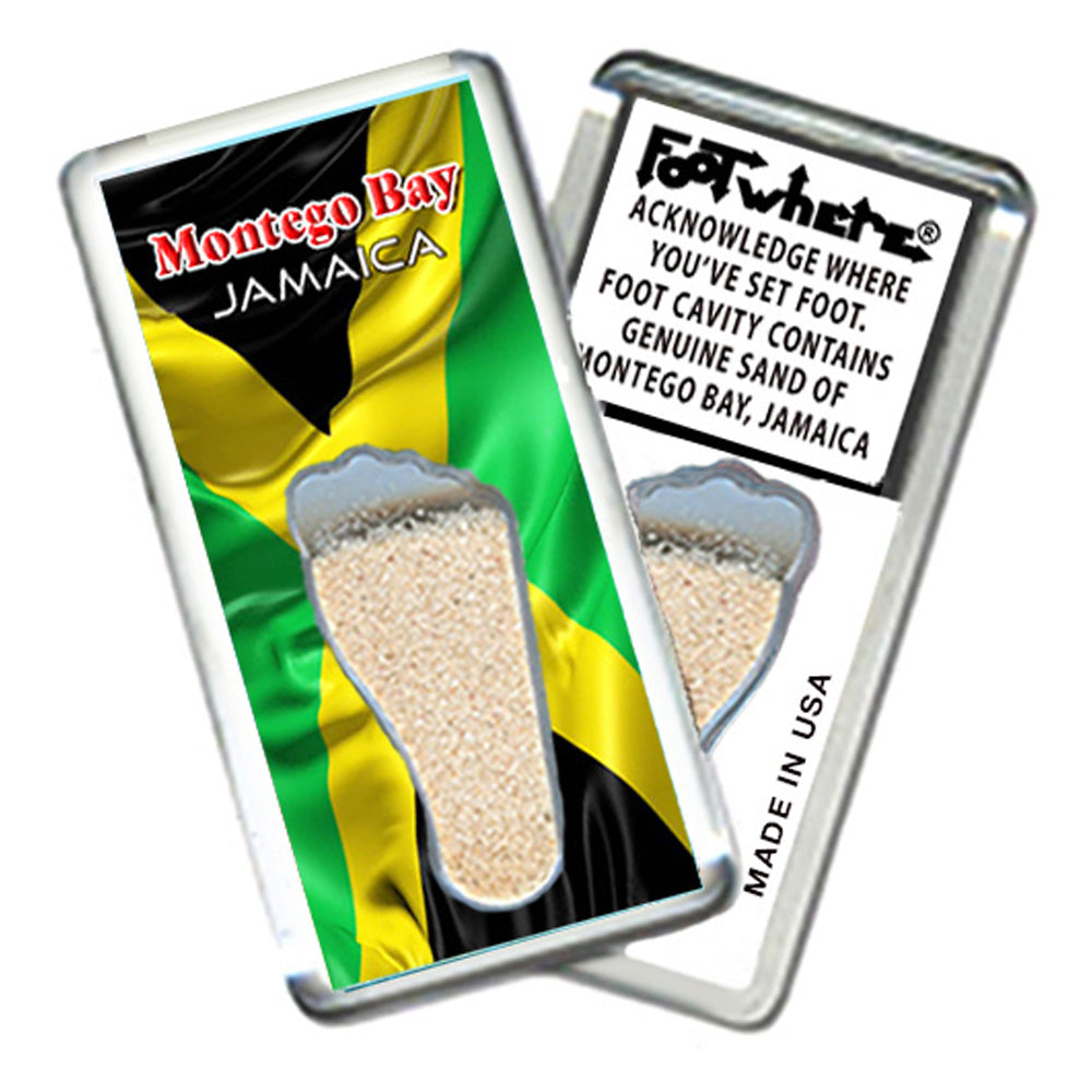 Montego Bay  FootWhere® Souvenir Magnet. 72 pieces/6 assorted styles.
