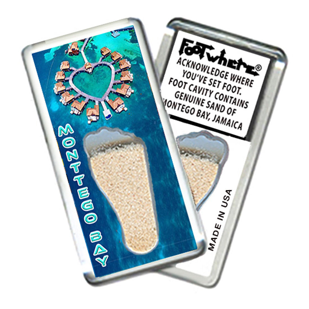 Montego Bay  FootWhere® Souvenir Magnet. 72 pieces/6 assorted styles.
