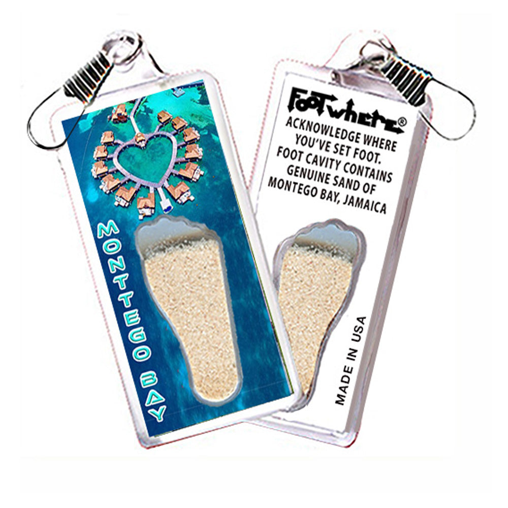 Montego Bay  FootWhere® Souvenir Zipper-Pull. 72 pieces/6 assorted styles.