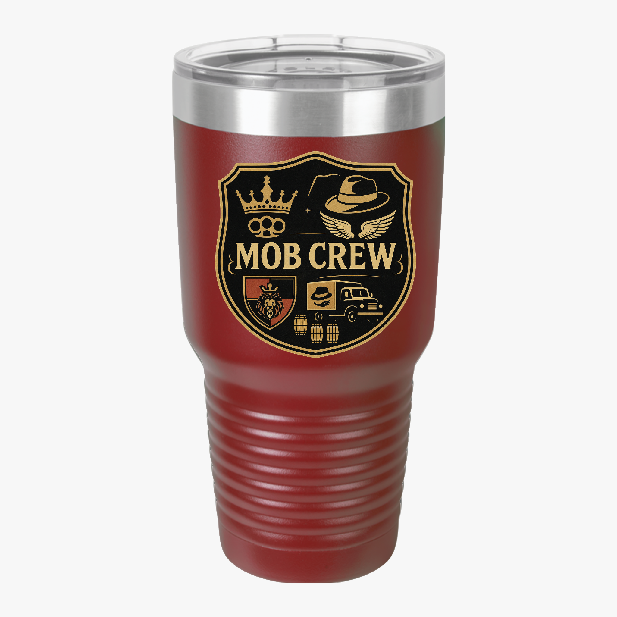 Mob Crew 30oz Insulated Tumbler - Family Shield Travel Mug for Coffee Lovers