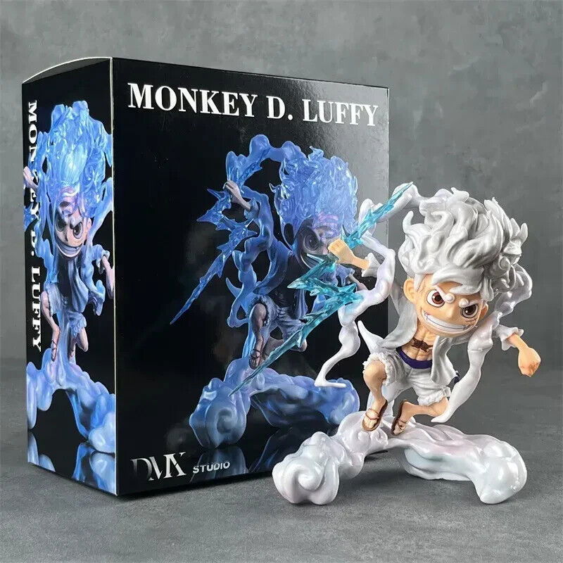 Monkey D. Luffy One Piece Chibi Figurines, Gear 5 Nika Sun God Kawaii Anime Figure