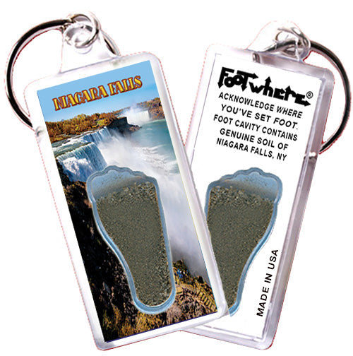 Niagara Falls FootWhere® Souvenir Keychain. 72 pieces/ 6 assorted styles.