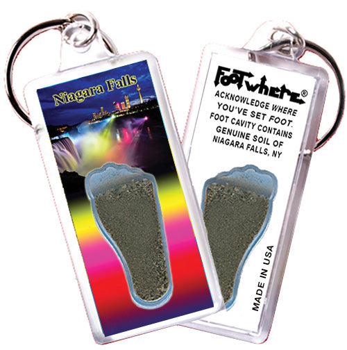 Niagara Falls FootWhere® Souvenir Keychain. 72 pieces/ 6 assorted styles.