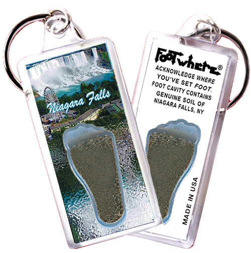 Niagara Falls FootWhere® Souvenir Keychain. 72 pieces/ 6 assorted styles.