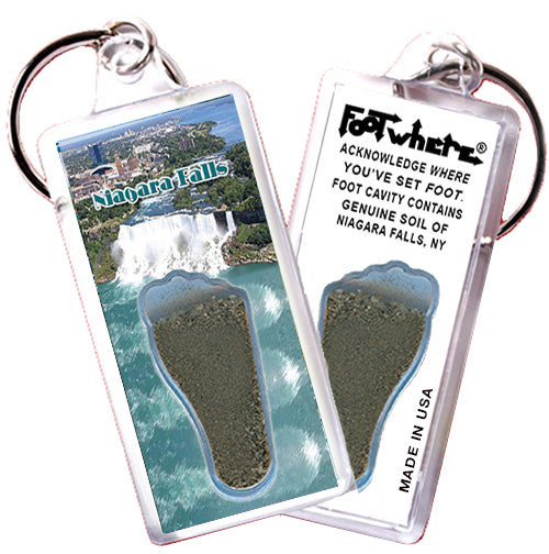 Niagara Falls FootWhere® Souvenir Keychain. 72 pieces/ 6 assorted styles.
