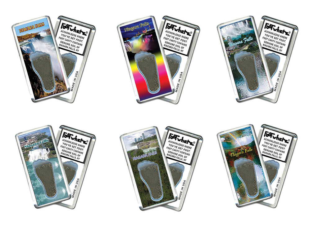 Niagara Falls FootWhere® Souvenir Magnet. 72 pieces/ 6 assorted styles.