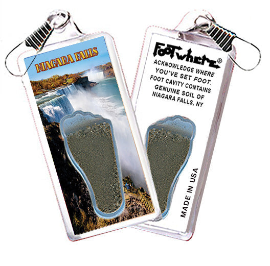 Niagara Falls FootWhere® Souvenir Zipper-Pull. 72 pieces/ 6 assorted styles.