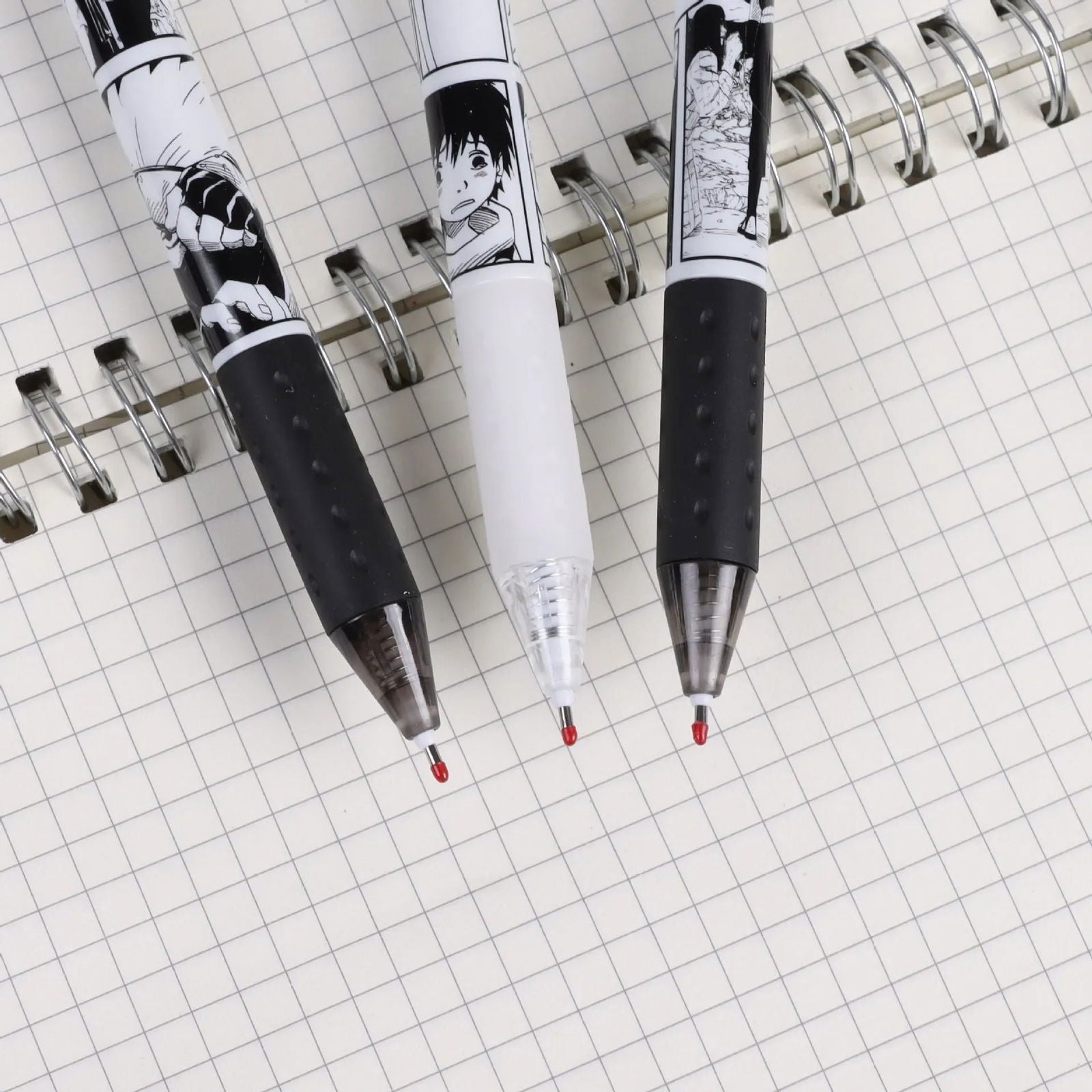 Naruto 6 PCS Set Gel Pen, Anime 0.5 Black Ink Signature Pen School Writing And Office Supplies Stationery Gift