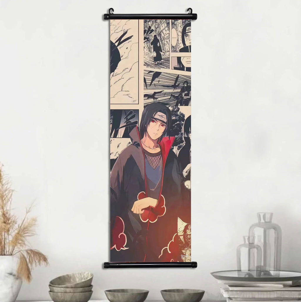 Naruto Shippuden Akatsuki Members Posters, Hot Japanese Anime Poster Scroll Style Canvas Wall Art Wall Hanging Home Decor