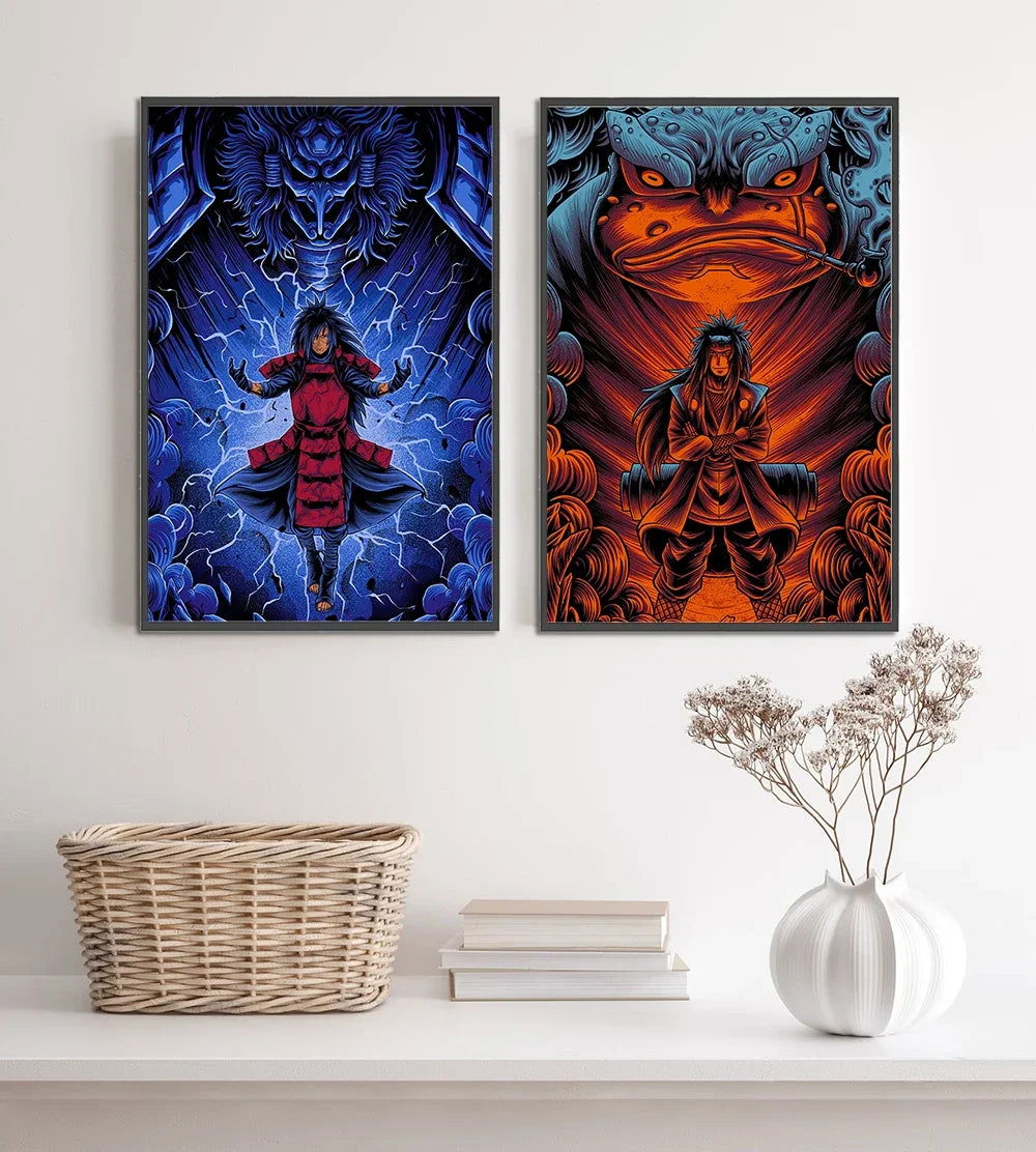 Naruto Shippuden Hot Japanese Self-adhesive Poster, Anime Wallpaper Sasuke Kakashi Itachi Madara and More Wall Art Wall Decors