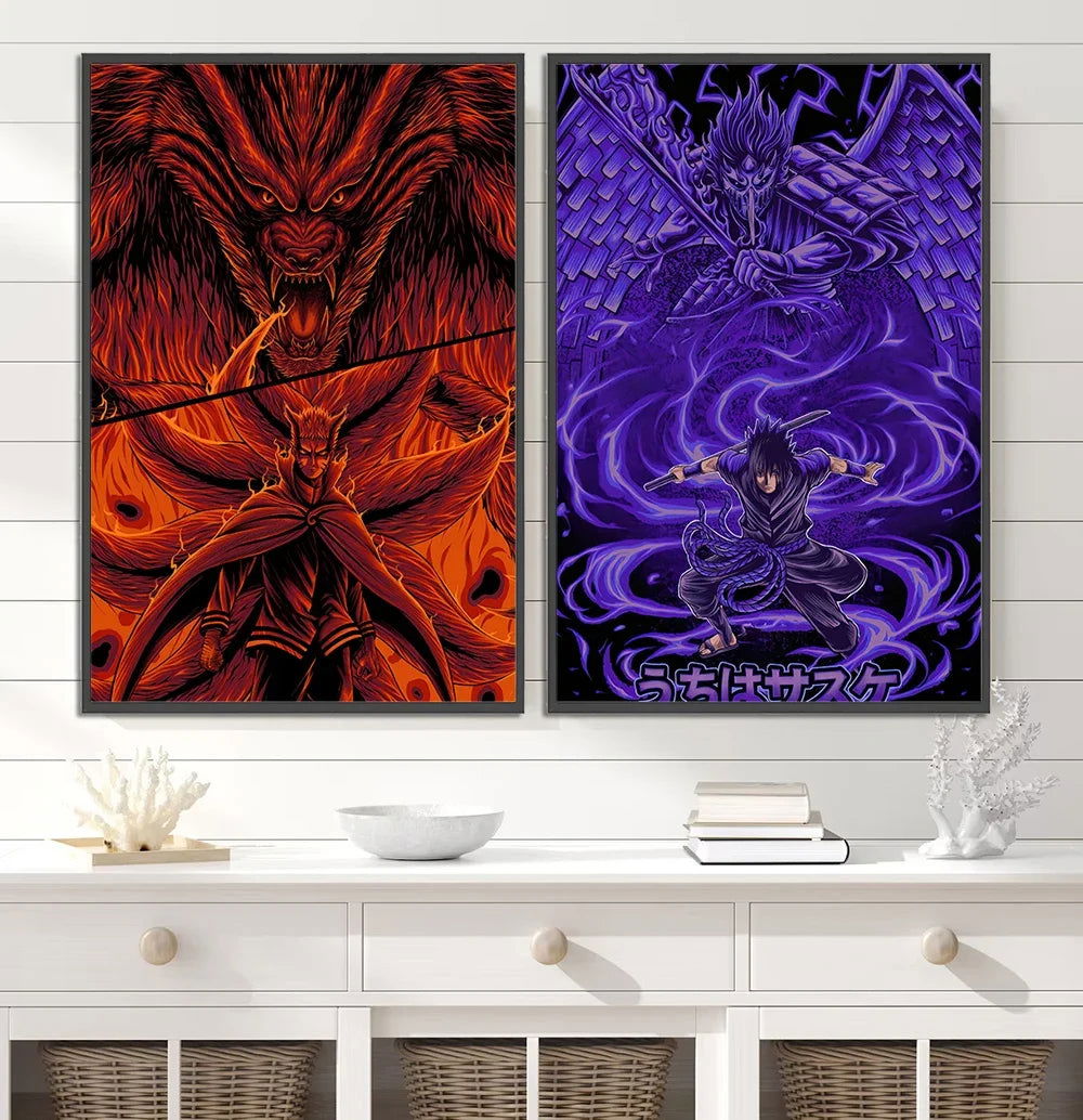 Naruto Shippuden Hot Japanese Self-adhesive Poster, Anime Wallpaper Sasuke Kakashi Itachi Madara and More Wall Art Wall Decors