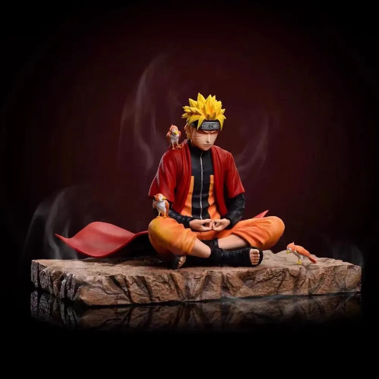 Naruto Uzumaki Sage Mode Anime Figure, Senjutsu Chakra Meditate Figurines 15cm/6in