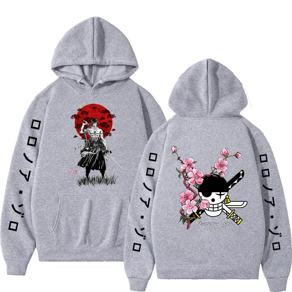 One Piece Roronoa Zoro Hoodies, Japanese Anime Hoodies Men's Casual Fashion Hoody Sweatshirt Male Top