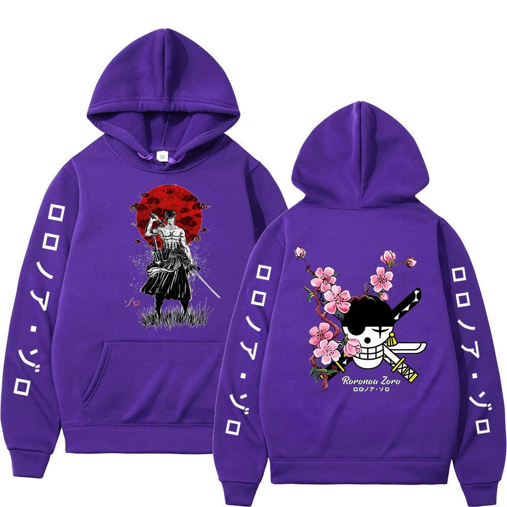 One Piece Roronoa Zoro Hoodies, Japanese Anime Hoodies Men's Casual Fashion Hoody Sweatshirt Male Top