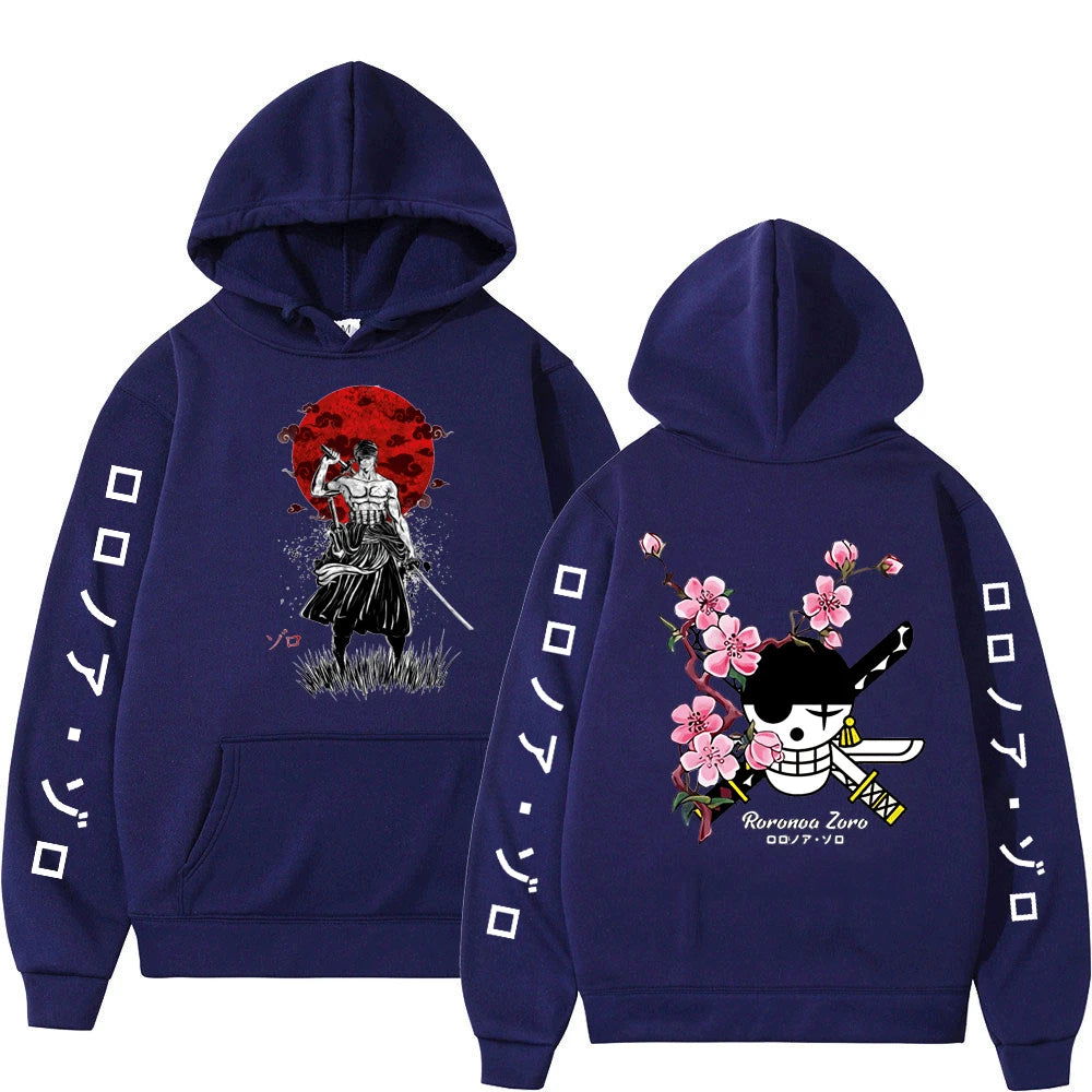 One Piece Roronoa Zoro Hoodies, Japanese Anime Hoodies Men's Casual Fashion Hoody Sweatshirt Male Top