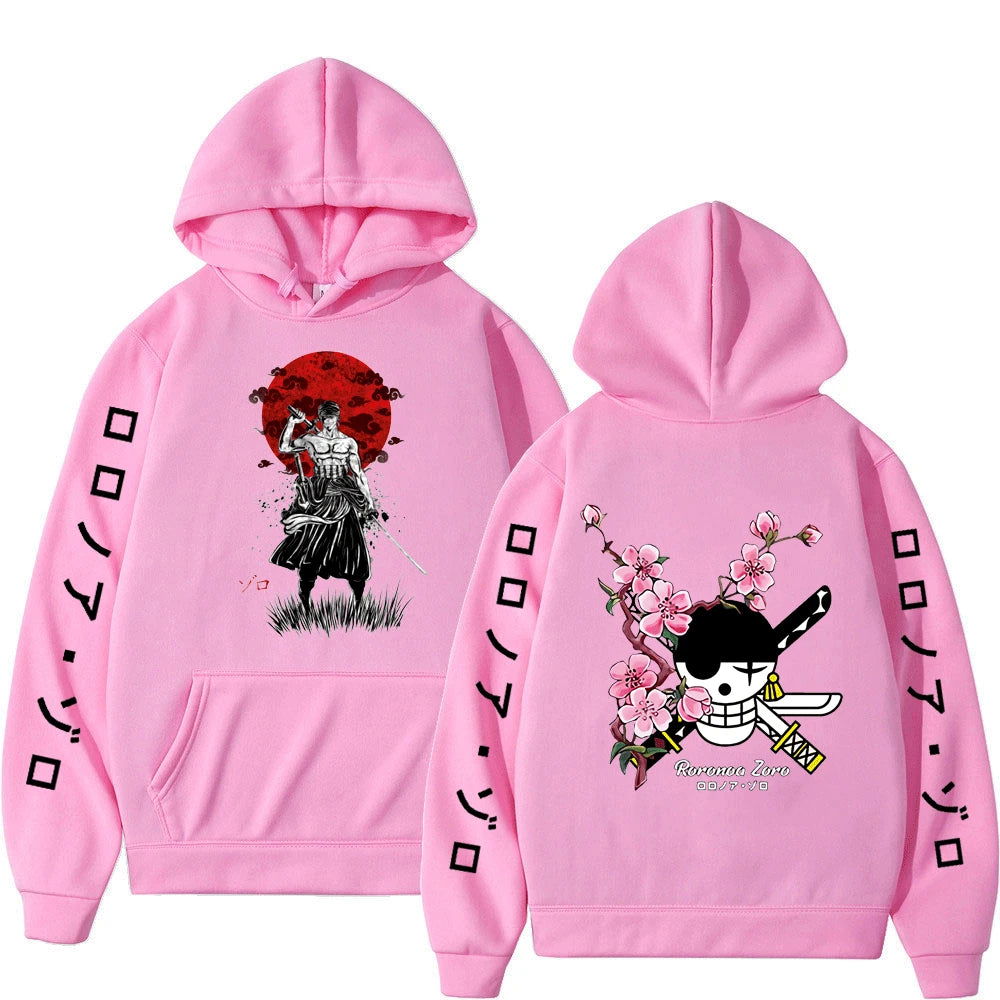 One Piece Roronoa Zoro Hoodies, Japanese Anime Hoodies Men's Casual Fashion Hoody Sweatshirt Male Top
