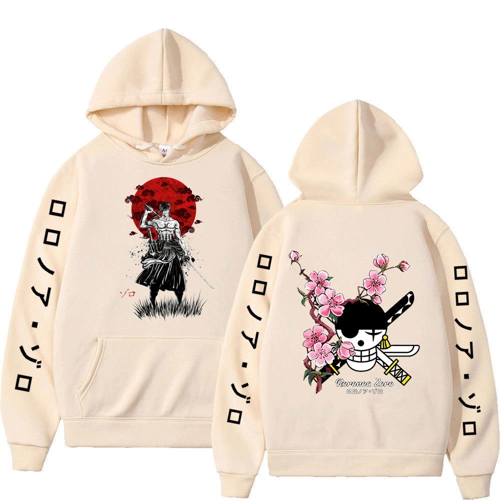 One Piece Roronoa Zoro Hoodies, Japanese Anime Hoodies Men's Casual Fashion Hoody Sweatshirt Male Top