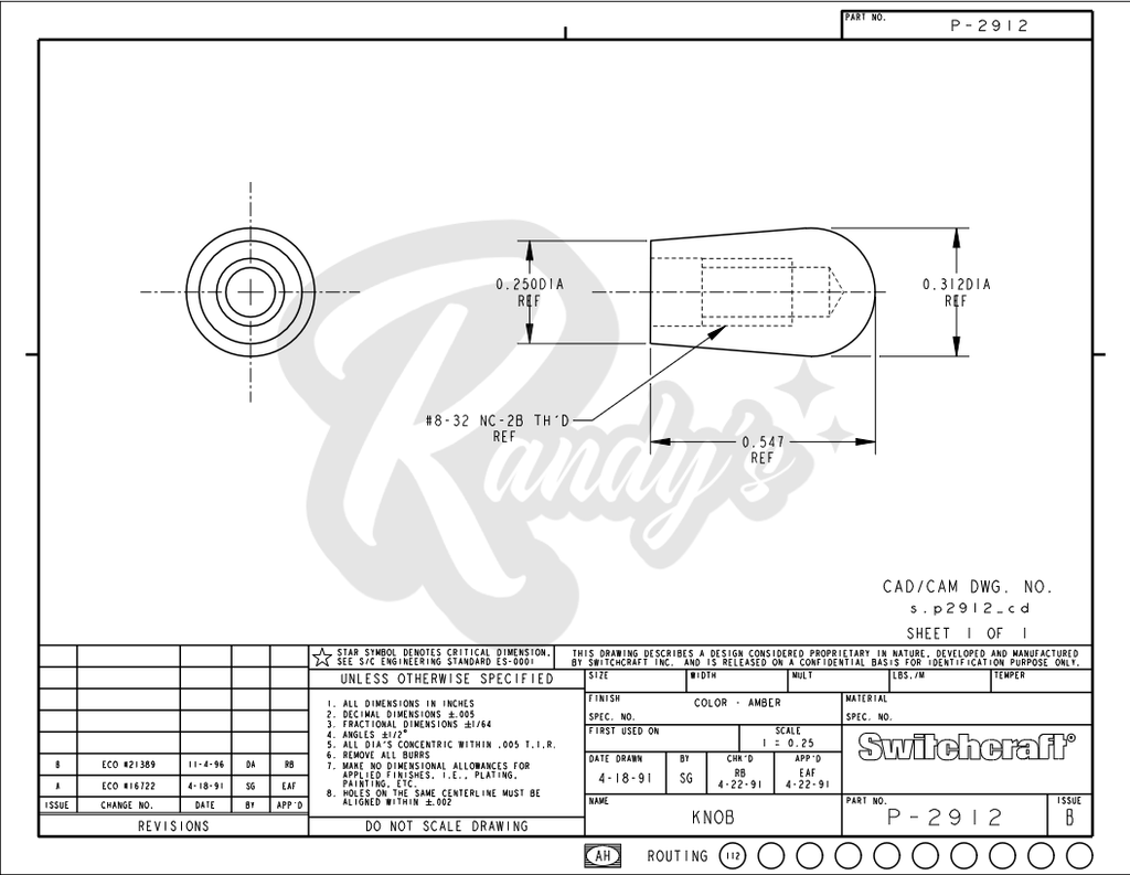 3-Way Toggle Switch Tip - Fits Gibson® & Centralab®