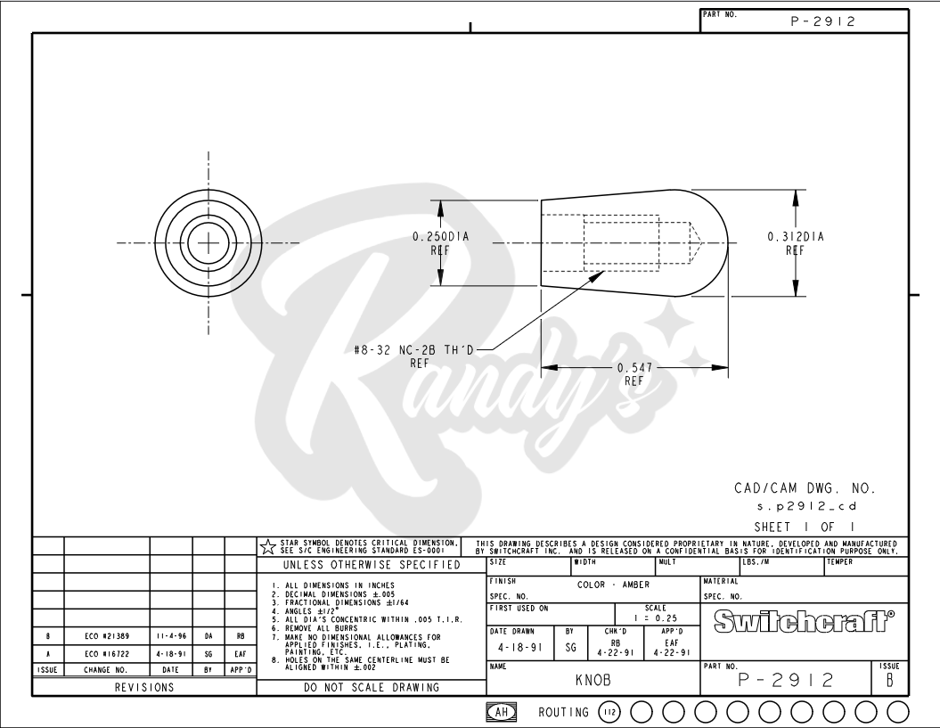 3-Way Toggle Switch Tip - Fits Gibson® & Centralab®