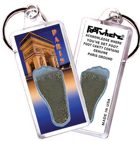 Paris FootWhere® Souvenir Keychain. 72 pieces/ 6 assorted styles.