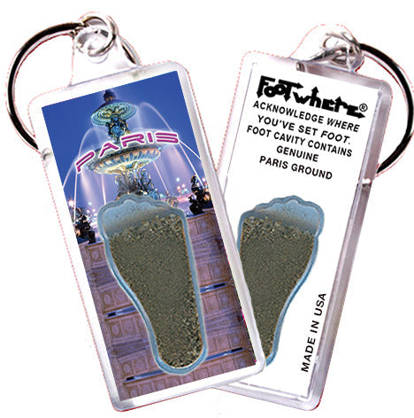 Paris FootWhere® Souvenir Keychain. 72 pieces/ 6 assorted styles.