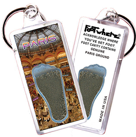 Paris FootWhere® Souvenir Keychain. 72 pieces/ 6 assorted styles.