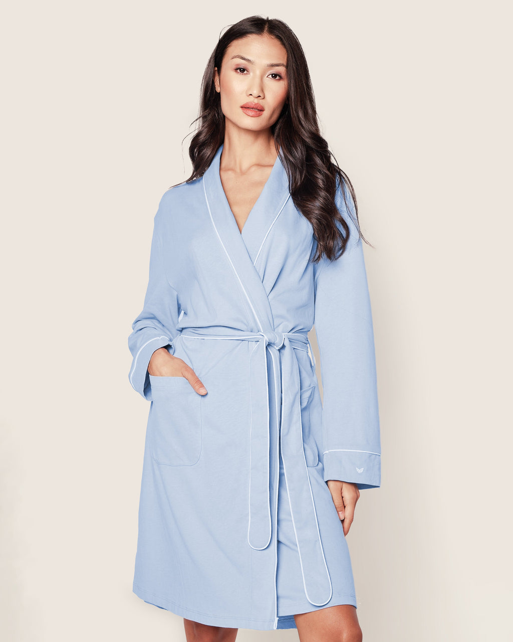 Women's Pima Robe in Periwinkle