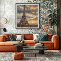Parisian Sunset: Iconic Eiffel Tower & Seine River Twilight Oil Painting