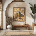 Louvre Heritage: Modern Pyramid & Classic French Palace Architecture Oil Painting