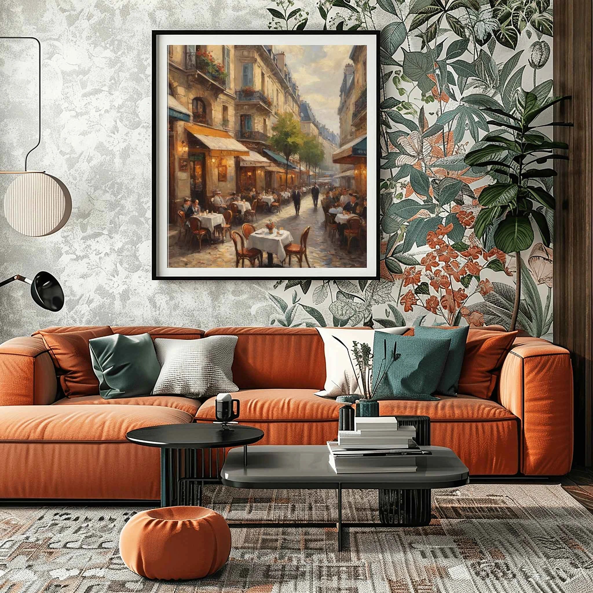 Parisian Sidewalk Cafe: Romantic Street Scene & French Lifestyle Oil Painting