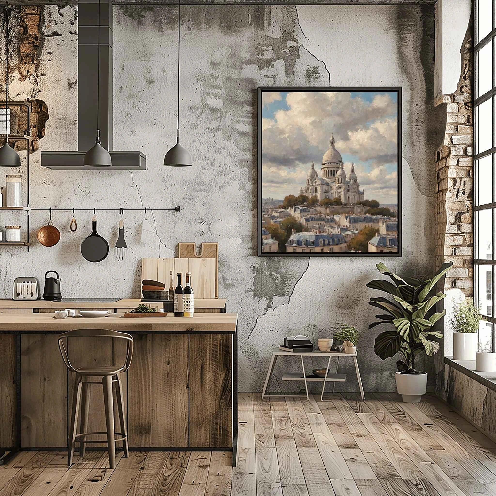 Sacré-Cœur Zenith: Majestic Montmartre Basilica & Paris Rooftops Oil Painting