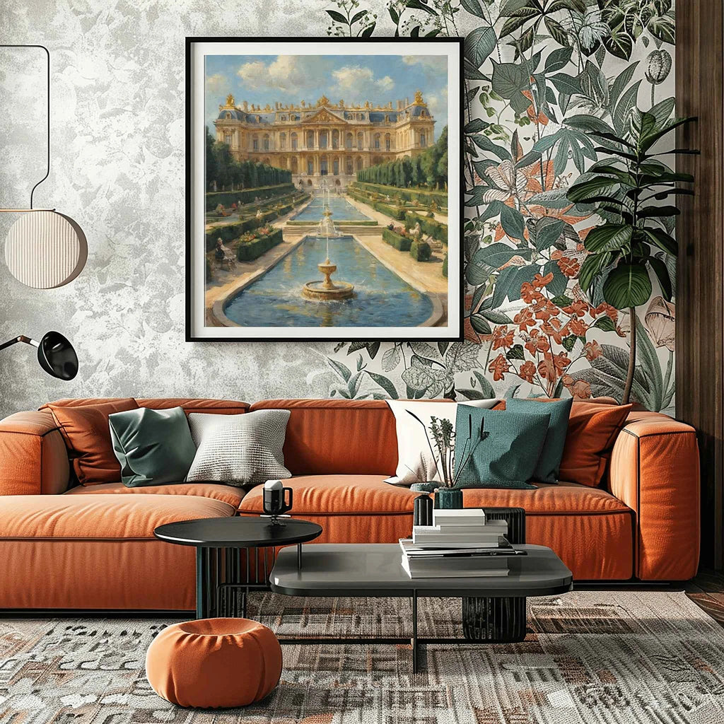 Royal Grandeur: Palace of Versailles Gardens & Golden Palace Oil Painting