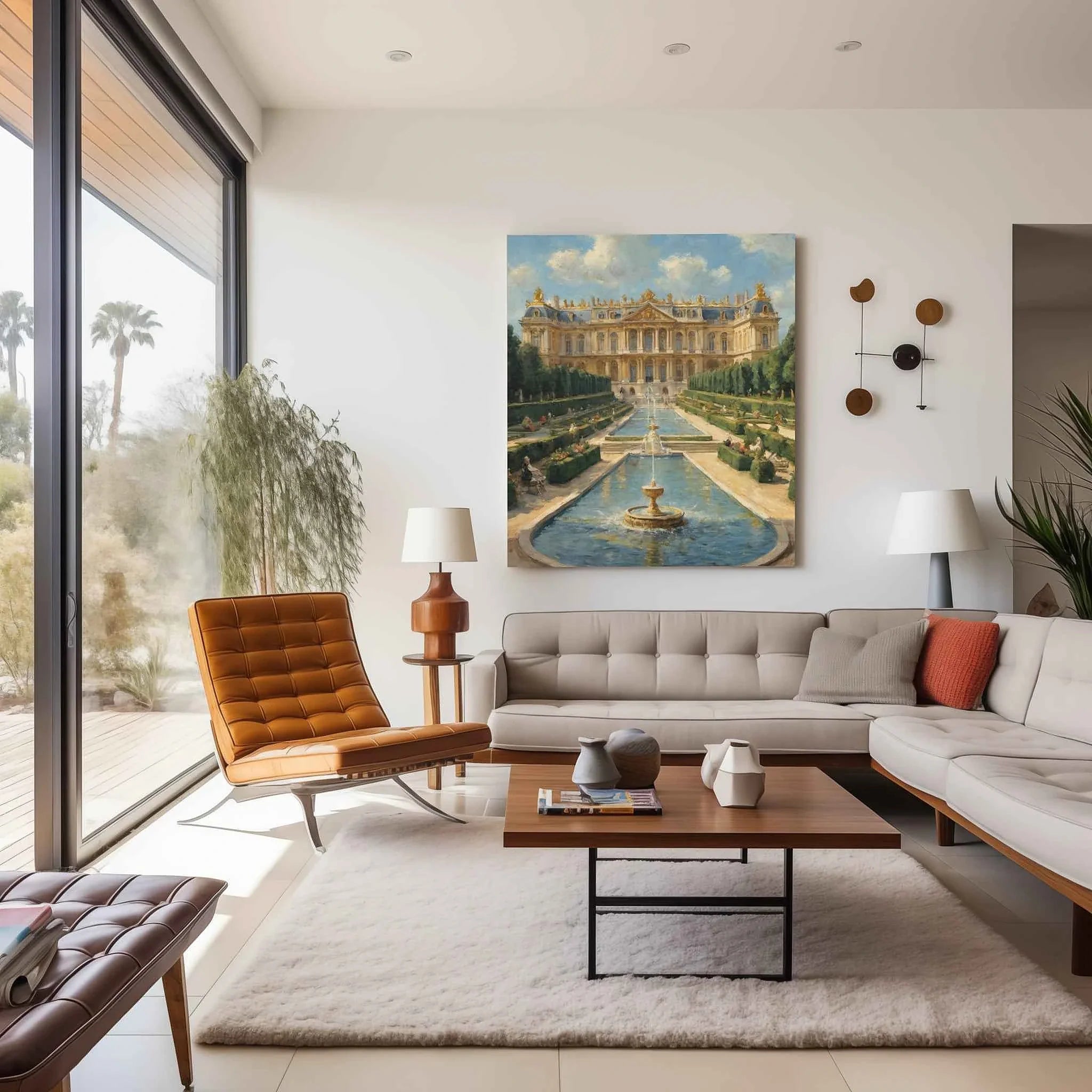 Royal Grandeur: Palace of Versailles Gardens & Golden Palace Oil Painting