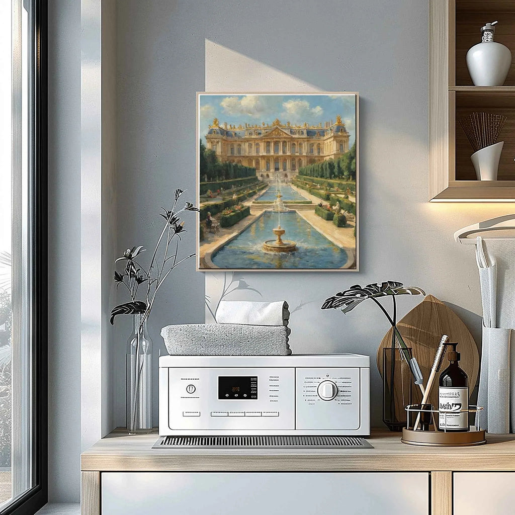 Royal Grandeur: Palace of Versailles Gardens & Golden Palace Oil Painting