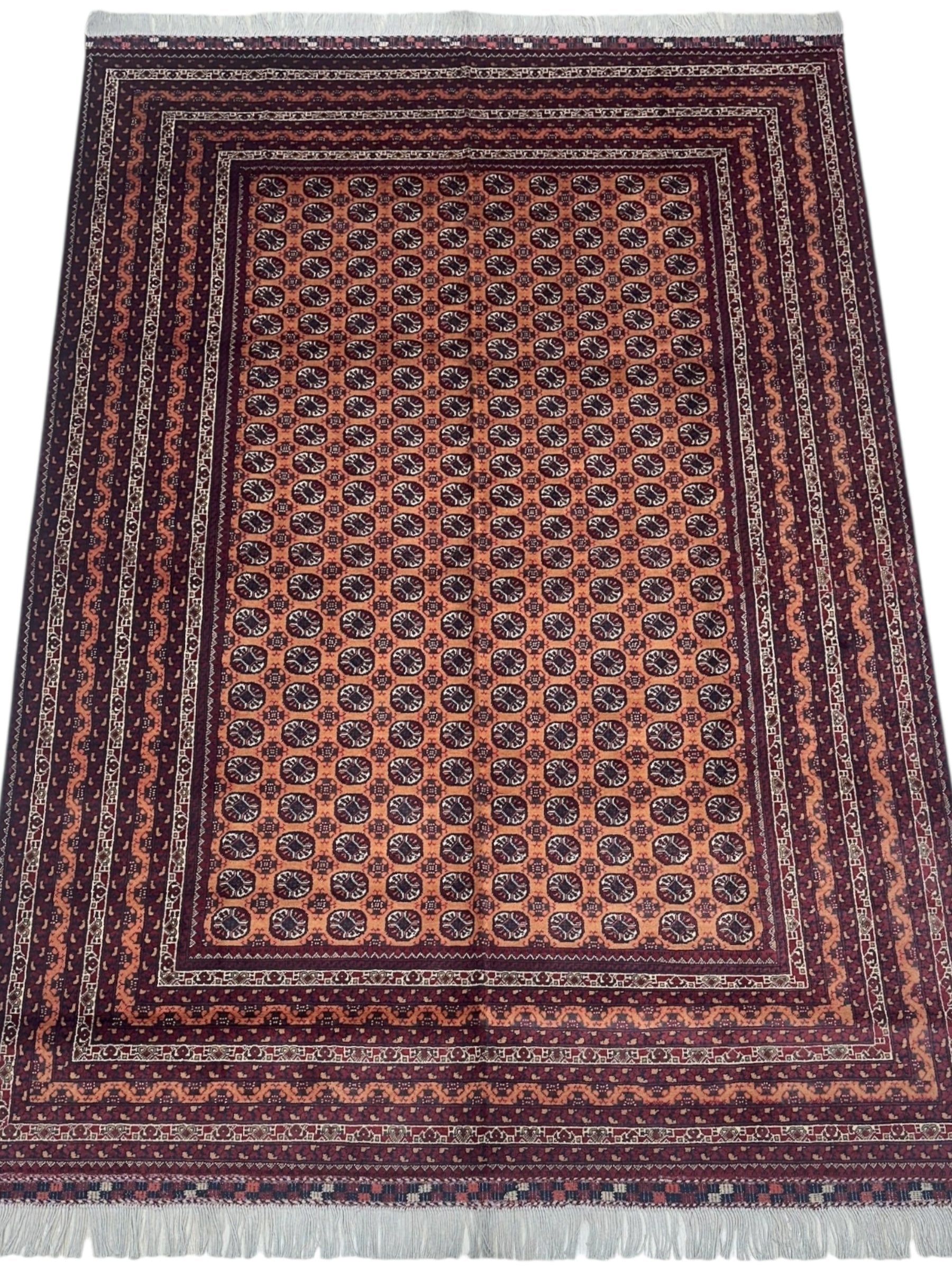 Hand-Knotted Afghani Mawri Wool Rug – 6'9″ x 9'6″