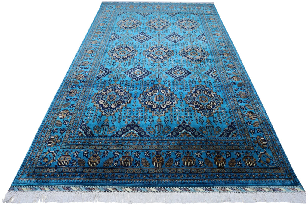 Hand-Knotted Afghani Zerkhaki Wool Rug – 6’6″  x  10’0″