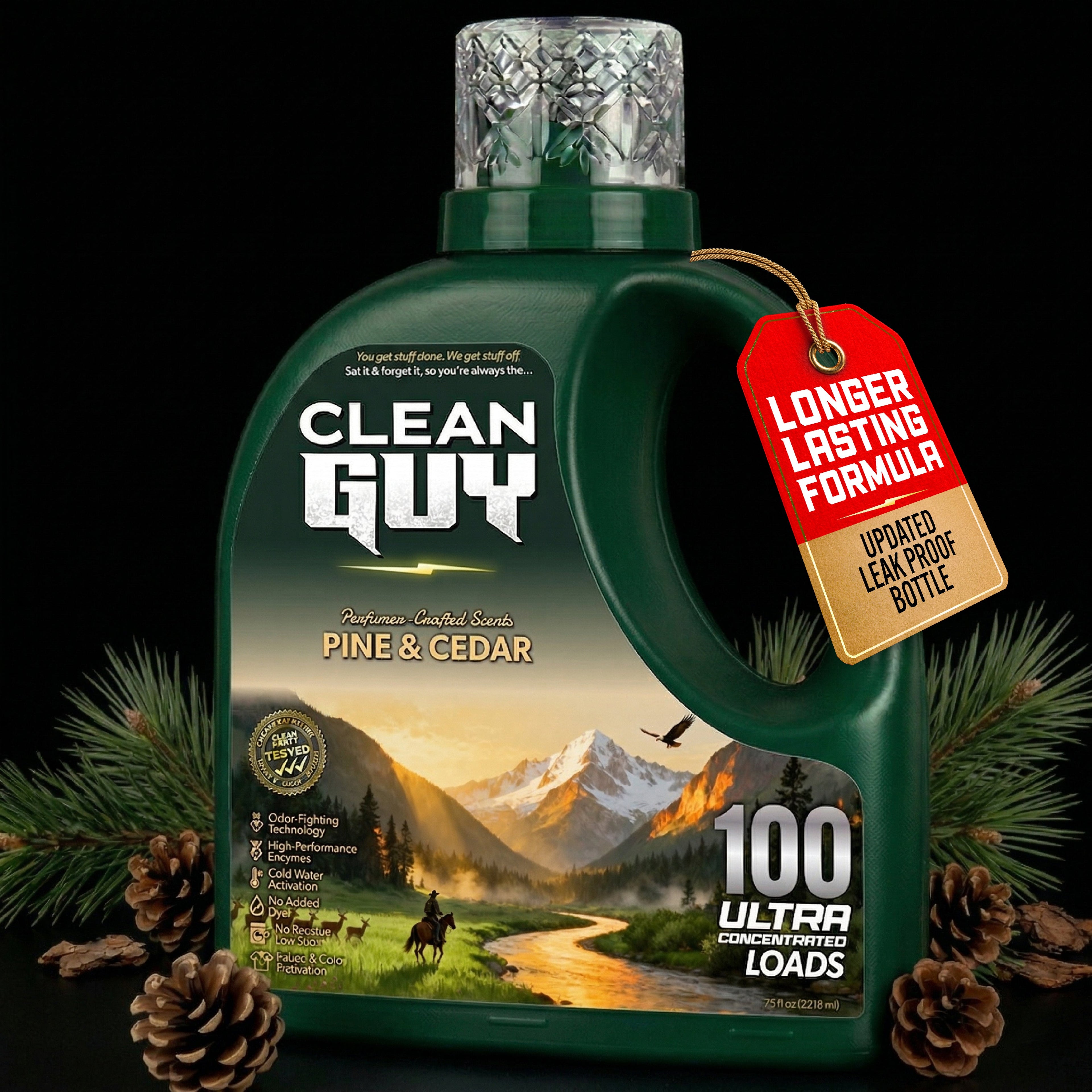 Heavy Duty Premium Laundry Detergent (100 Loads) -  PINE & CEDAR